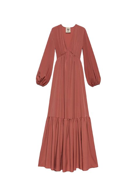 Abito ANIYE BY JELA donna 185013 Rosa  lungo scollo a v fondo gonna svasato ANIYE  BY | 18501302478